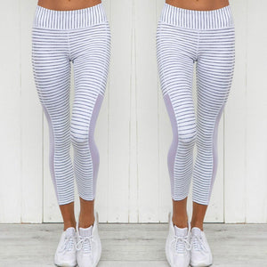 White Striped Leggings