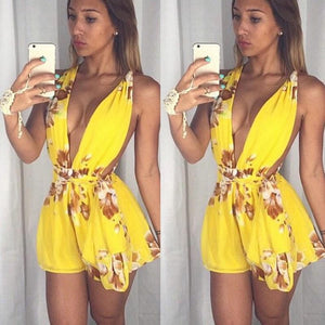 Womens Sexy Mini   Jumpsuit Summer Shorts Beach Sun Dress