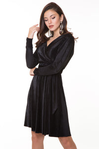 Women's Belted Black Dress