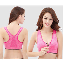 Women Zip Front Sports Bra Wireless Post Surgery Bra Active Yoga Sport Yoga Bra