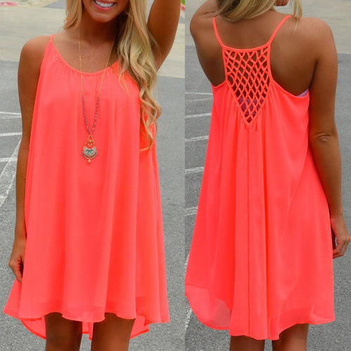 Summer Beach Cover Up Neon Sun Dress